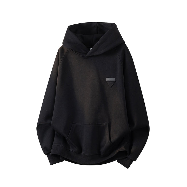 Unisex Oversize Kapuzenpullover mit handschriftlichem Grafik-Print, Kängurutasche & geripptem Saum Drune