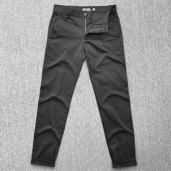 Herren Slim-Fit Chinohose mit schmal zulaufendem Bein und gekrempeltem Saum Drune