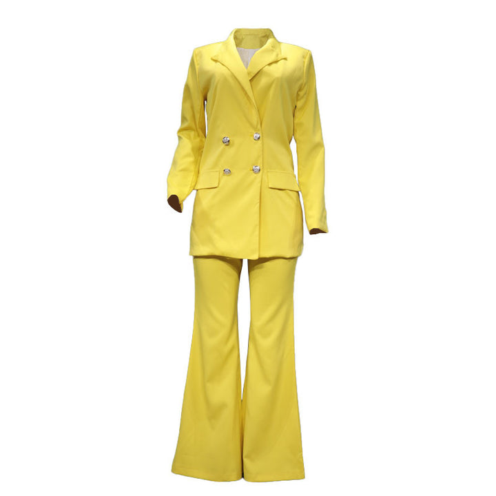 Damen Elegantes Zweiteiliges Anzug-Set mit weit geschnittenen Hosen und modischem Blazer Drune