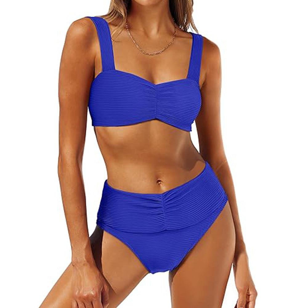 Damen Hochgeschnittener Bikini mit Rüschendetails Drune