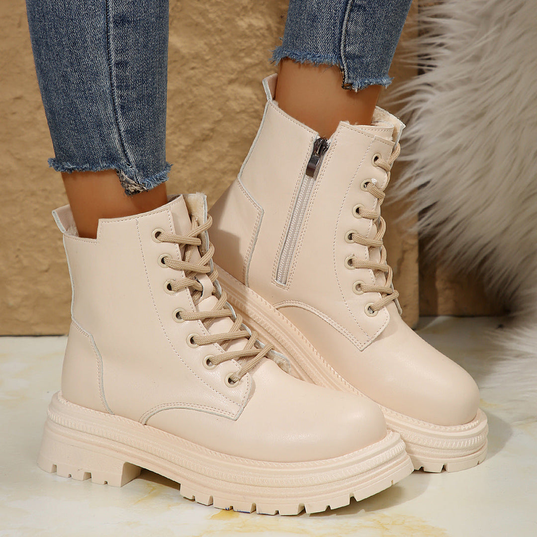 Damen Schnürboots mit robustem Profil und modischem Reißverschluss Drune