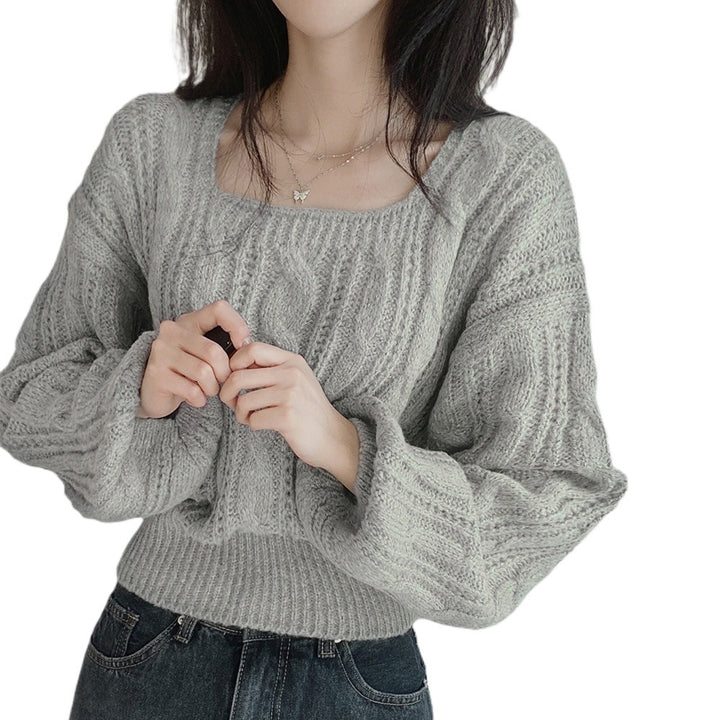 Damen kuscheliger Strickpullover mit Zopfstrickmuster Drune