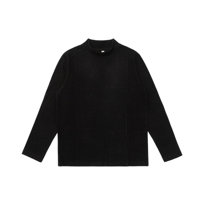 Unisex Feinstrukturierter Stehkragen-Pullover mit Teilungsnähten Drune