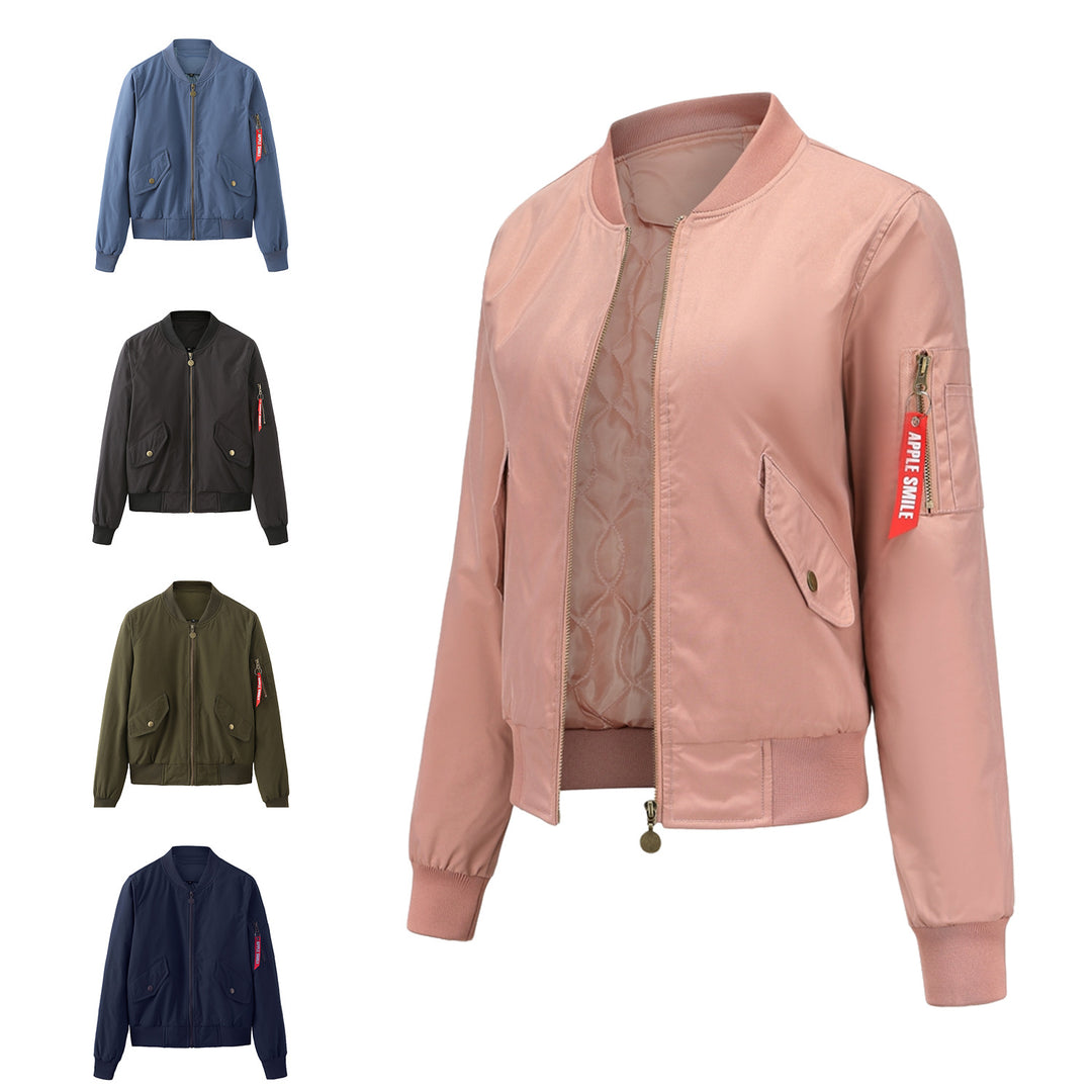 Damen sportliche Bomberjacke mit praktischen Taschen Drune