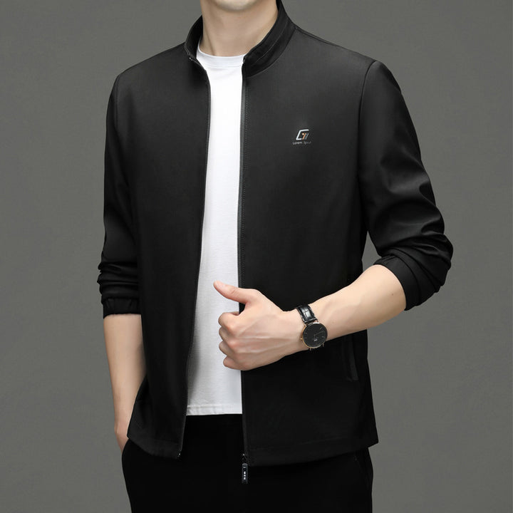 Herren sportliche Zip-Jacke mit modernem Stehkragen und funktionalen Reißverschlusstaschen Drune