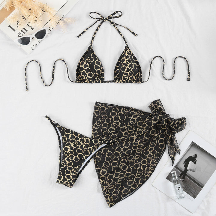 Damen Bikini-Set mit trendigem Karomuster und verspieltem Wickelrock Drune
