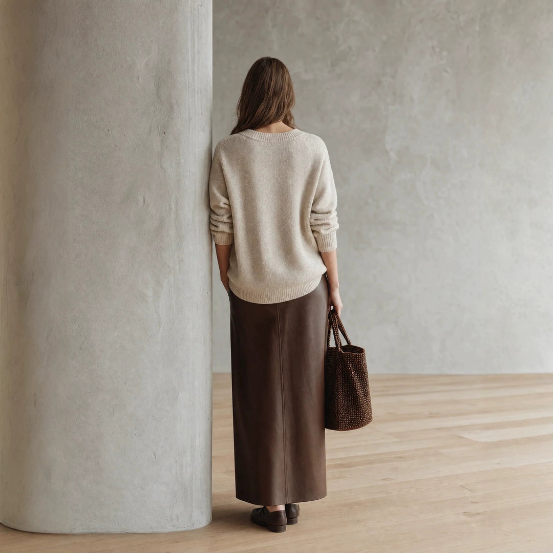 Damen Lässiger V-Ausschnitt Pullover Drune
