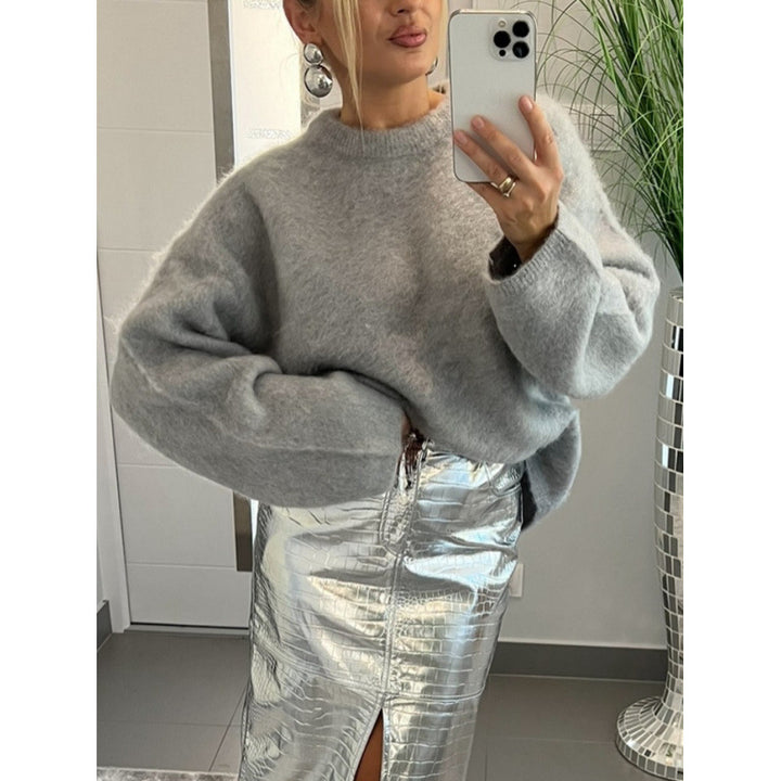 Damen oversized gemütlicher Strickpullover mit weichem Material Drune