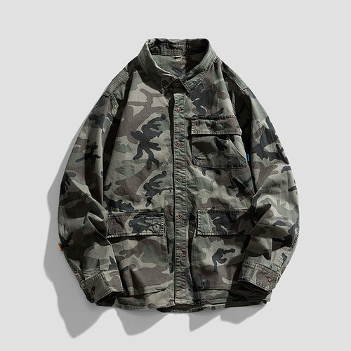 Herren Modische Camouflage-Überhemdjacke Drune