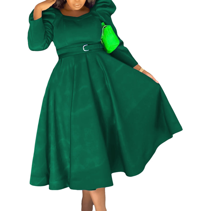 Damen Maxikleid mit elegantem Square-Ausschnitt und strukturierter Taillierung Drune