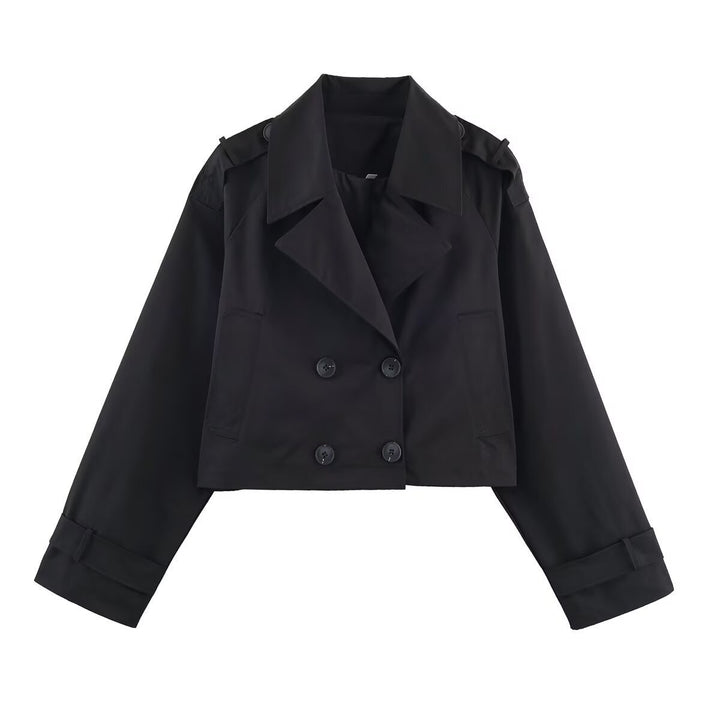 Damen modische kurze Trenchcoatjacke Drune