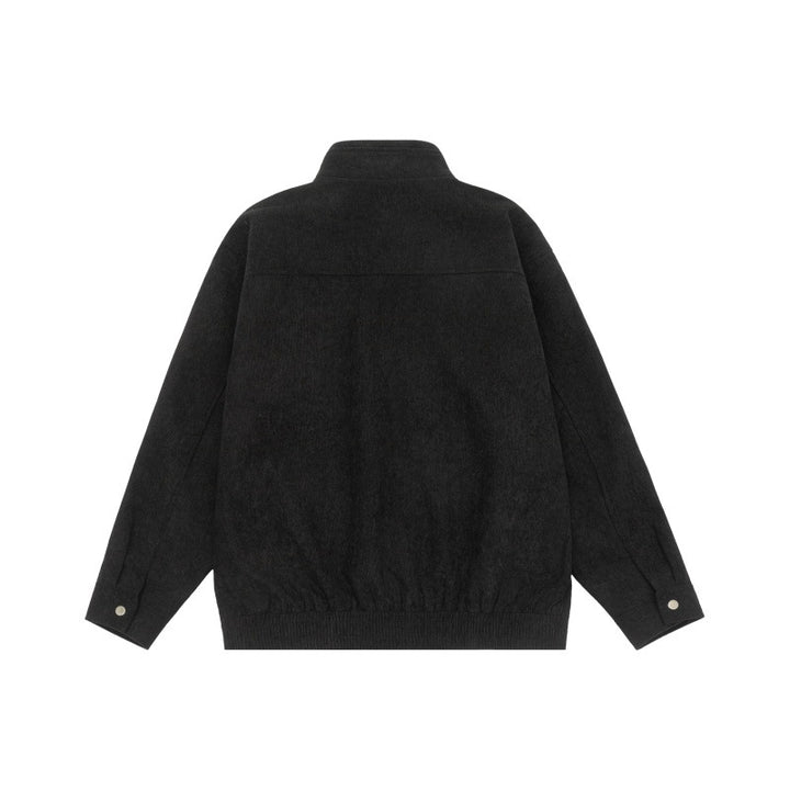 Herren Kurzjacke aus Teddy‑Fleece mit Stehkragen, aufgesetzten Brusttaschen und durchgehendem Reißverschluss Drune