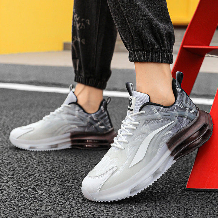 Unisex Futuristische luftgepolsterte leistungsorientierte Sneaker mit transparenter Sohle Drune