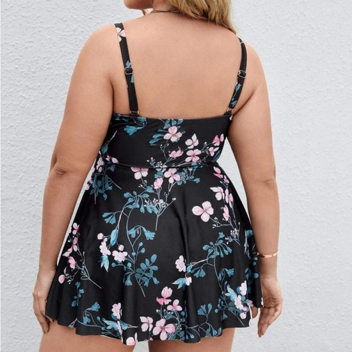 Damen Sportliches Tankini-Set mit floralem Oberteil und Shorts Drune