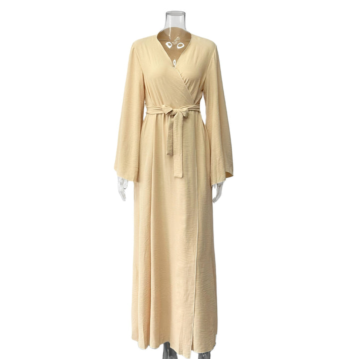 Damen Wickelkleid mit weitem Schnitt und Taillengürtel Drune