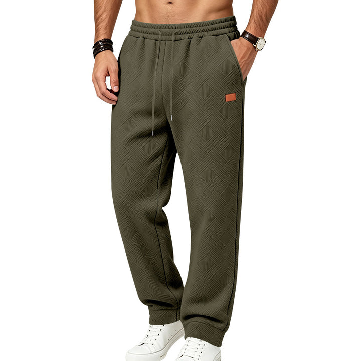 Herren Lässige strukturierte Jogginghose mit Kordelzug und Seitentaschen Drune