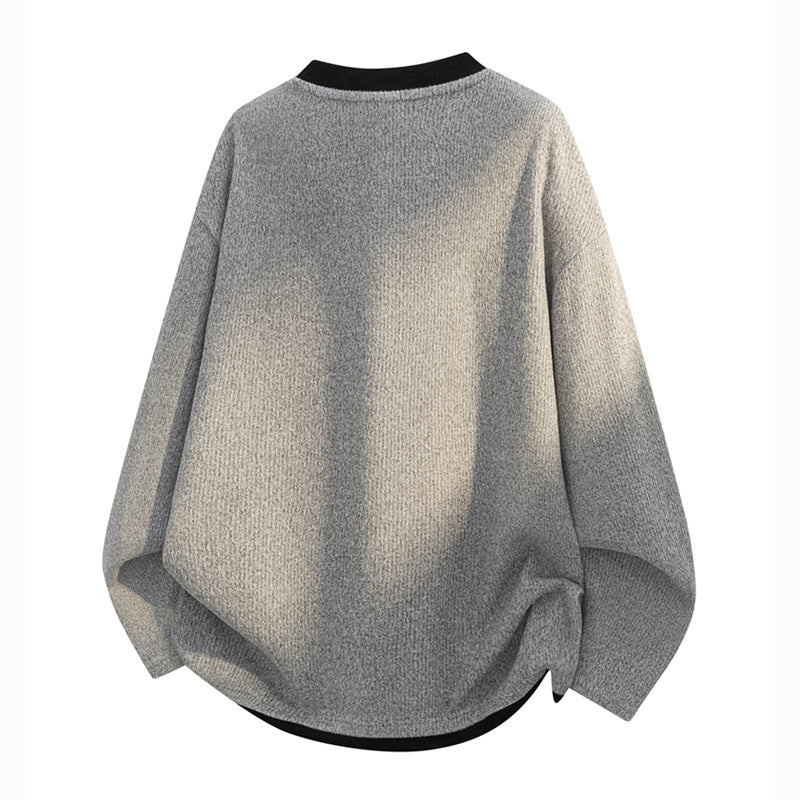 Herren Oversize-Henley-Sweatshirt mit Waffelstruktur & Knopfleiste Drune