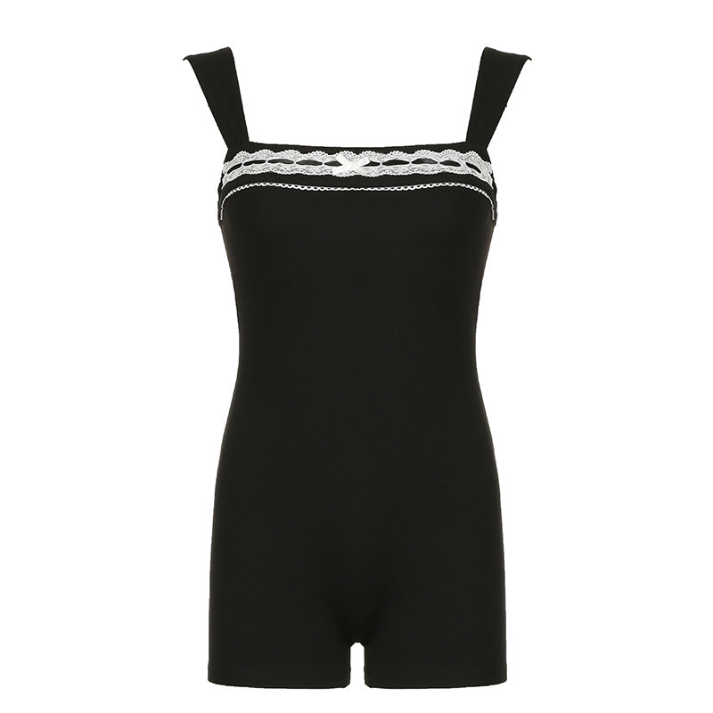 Damen Schwimmsuit mit eleganter Spitze und breiten Trägern Drune