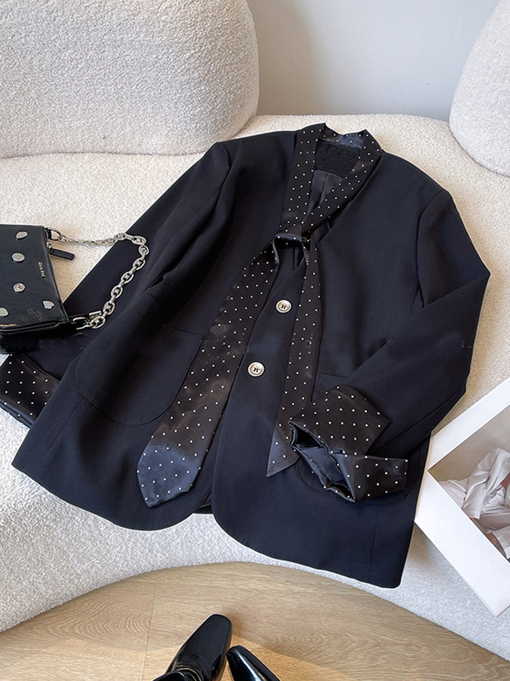 Damen Modischer Blazer mit integriertem Schal Drune