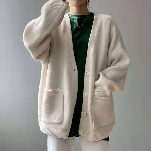 Damen Strickjacke mit V-Ausschnitt und praktischen Taschen Drune 1771687738