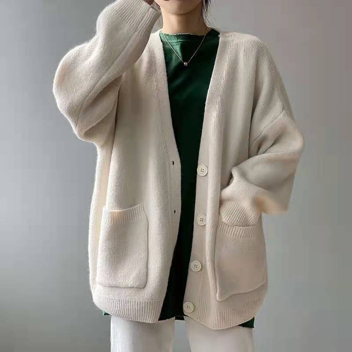 Damen Übergroßer Strickcardigan mit Taschen Drune