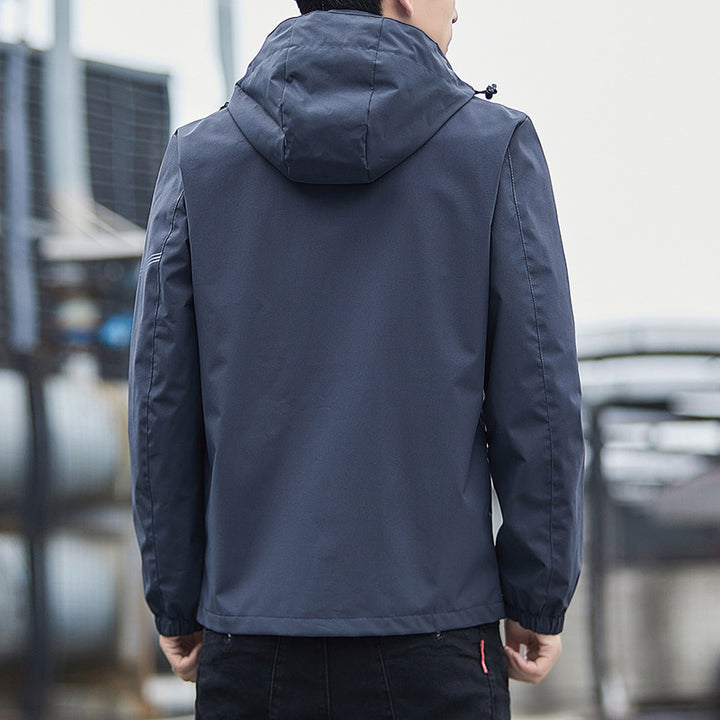 Herren Sportliche Übergangsjacke mit verstellbarer Kapuze Drune