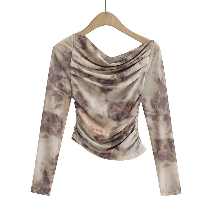 Damen Elegantes Longsleeve-Top mit gerafftem Design Drune