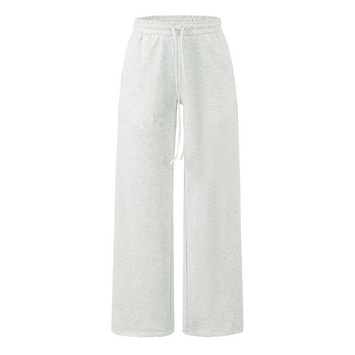 Damen Weite Lounge-Hose mit hohem elastischen Bund und Kordelzug Drune