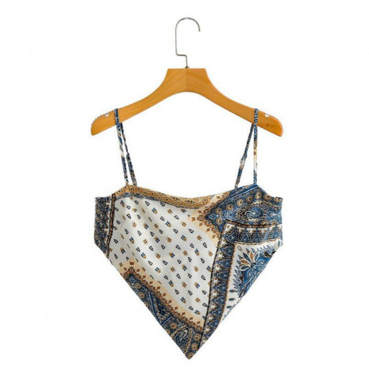 Femme Artistic Bandana Stil Crop Top Drune