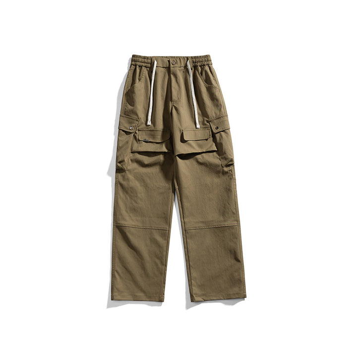 Herren Breit geschnittene Cargo-Hose mit elastischem Bund, Klappentaschen und Kniepaneelen Drune