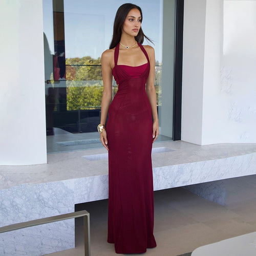 Damen Elegantes langes Kleid mit feinen Cut-Out-Details Drune
