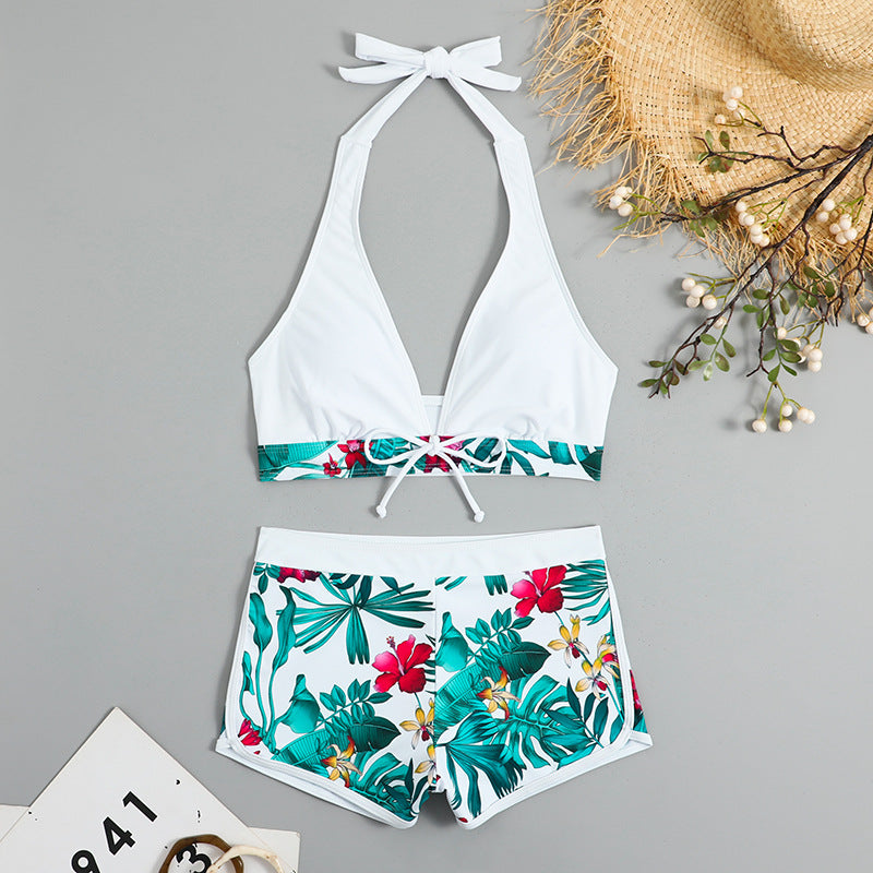 Damen Triangel-Bikini mit floralem Shorts-Design Drune