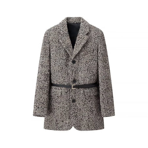 Damen Taillierter Bouclé‑Tweed‑Mantelblazer mit schmalem Taillengürtel Drune