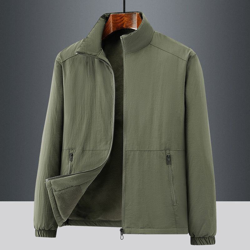 Herren Leichte Übergangsjacke mit Fleece-Innenfutter und Stehkragen Drune