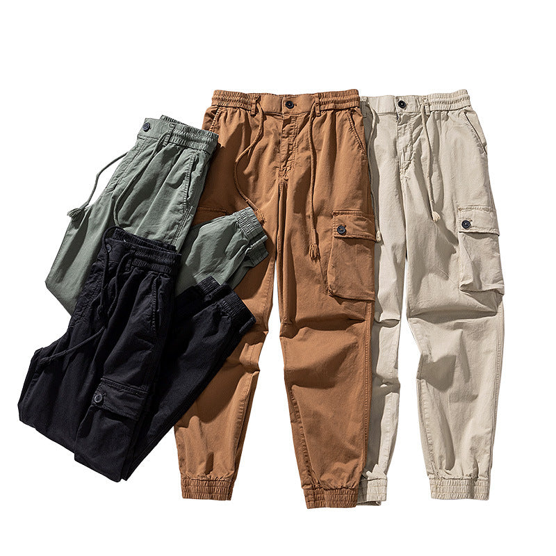 Herren Cargo-Joggerhose im Tapered-Utility-Stil mit elastischem Bund und Klapptaschen Drune