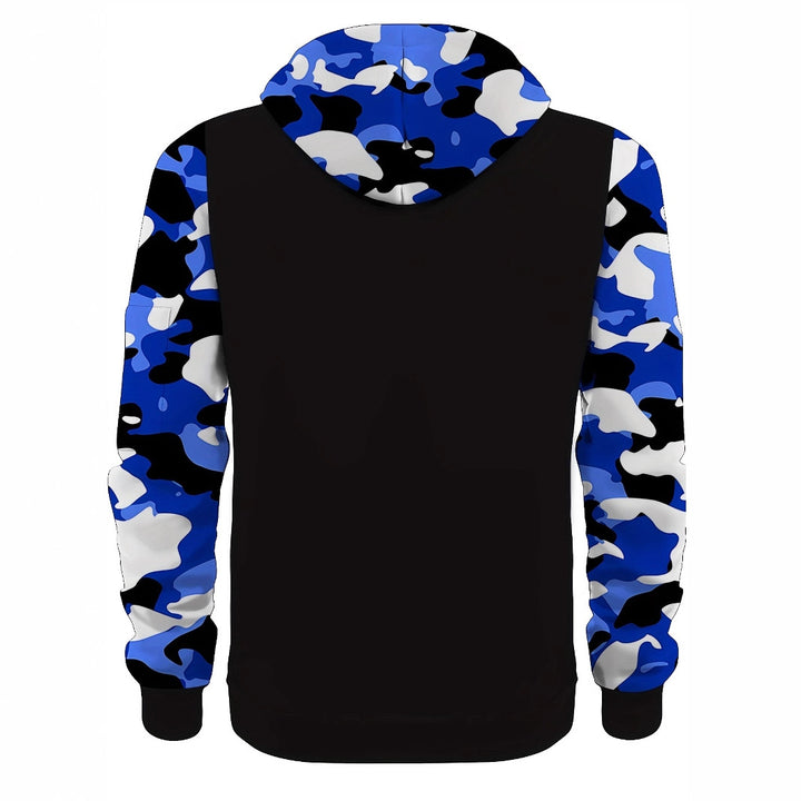 Herren Sportliche Kapuzenjacke mit Camouflage-Ärmeln Drune
