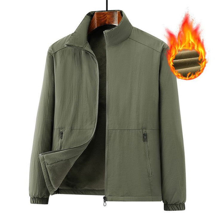 Herren Leichte windabweisende Fleecejacke mit Stehkragen und Reißverschlusstaschen Drune