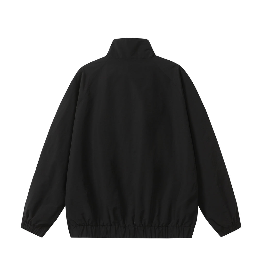 Unisex Sportive Colorblock-Trackjacke mit Stehkragen und durchgehendem Reißverschluss Drune