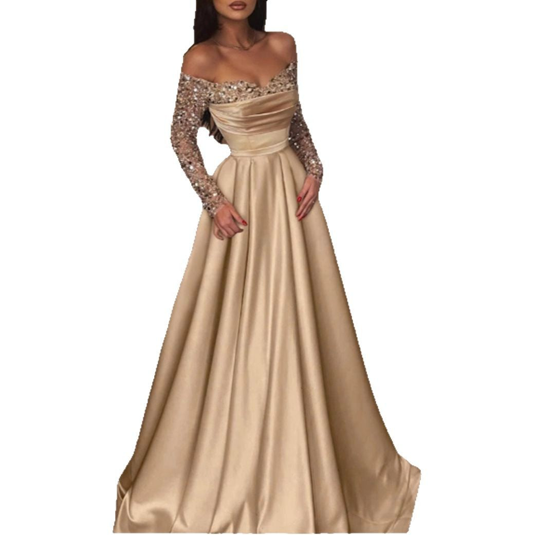 Damen Elegantes Abendkleid mit schimmerndem Oberteil und tailliertem Schnitt Drune
