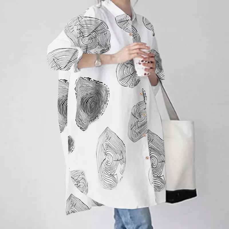 Frauen Oversized Knopf-Down Hemd Drune