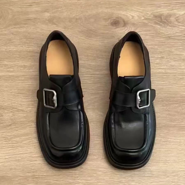 Damen Schnallen‑Loafer mit quadratischer Kappe und markanter Plateausohle Drune