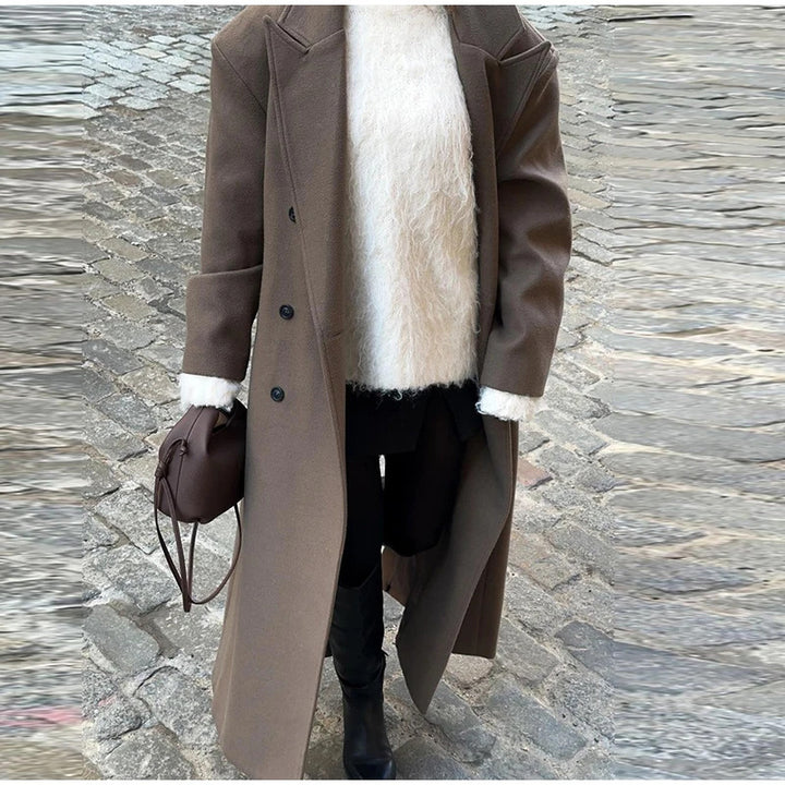 Herren lange elegante Doppelreiher Drune