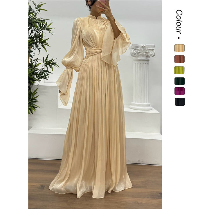 Damen Maxikleid mit figurschmeichelndem Schnitt und eleganter Raffung Drune