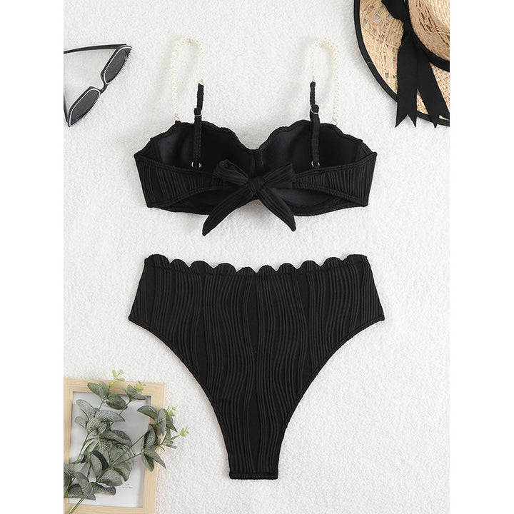 Damen Hochwertiger Push-Up Bikini mit Skulptur-Rippdesign Drune