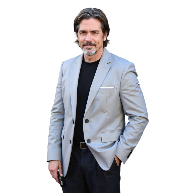 Herren nan taillierter Business-Blazer aus Stretchgewebe mit Brusttasche und schlanker Silhouette Drune