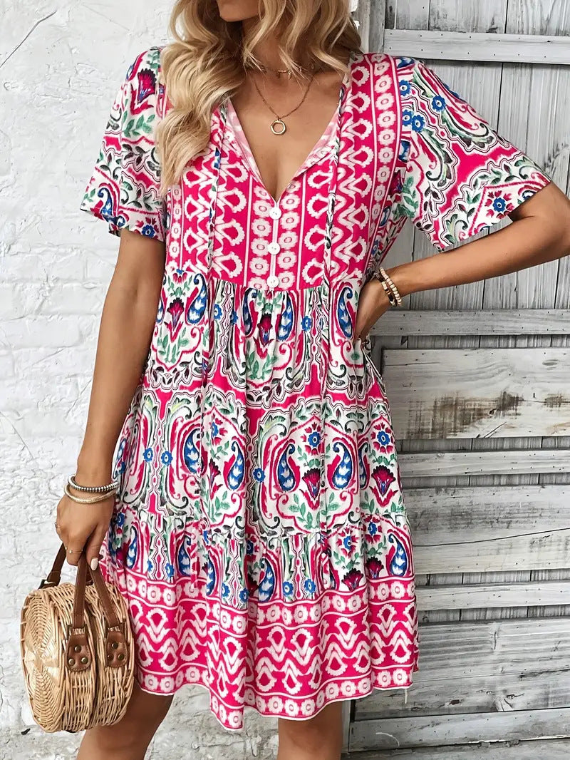 Damen Bohemian Sommerkleid Drune