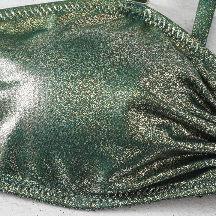 Damen Glänzender zwei-teiliger Bikini mit eleganter Verzierung Drune