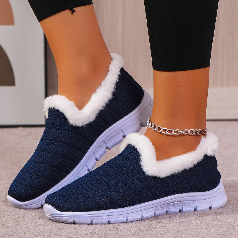 Damen Fleecegefütterte Strick-Slipper-Sneaker mit flexibler EVA-Sohle Drune