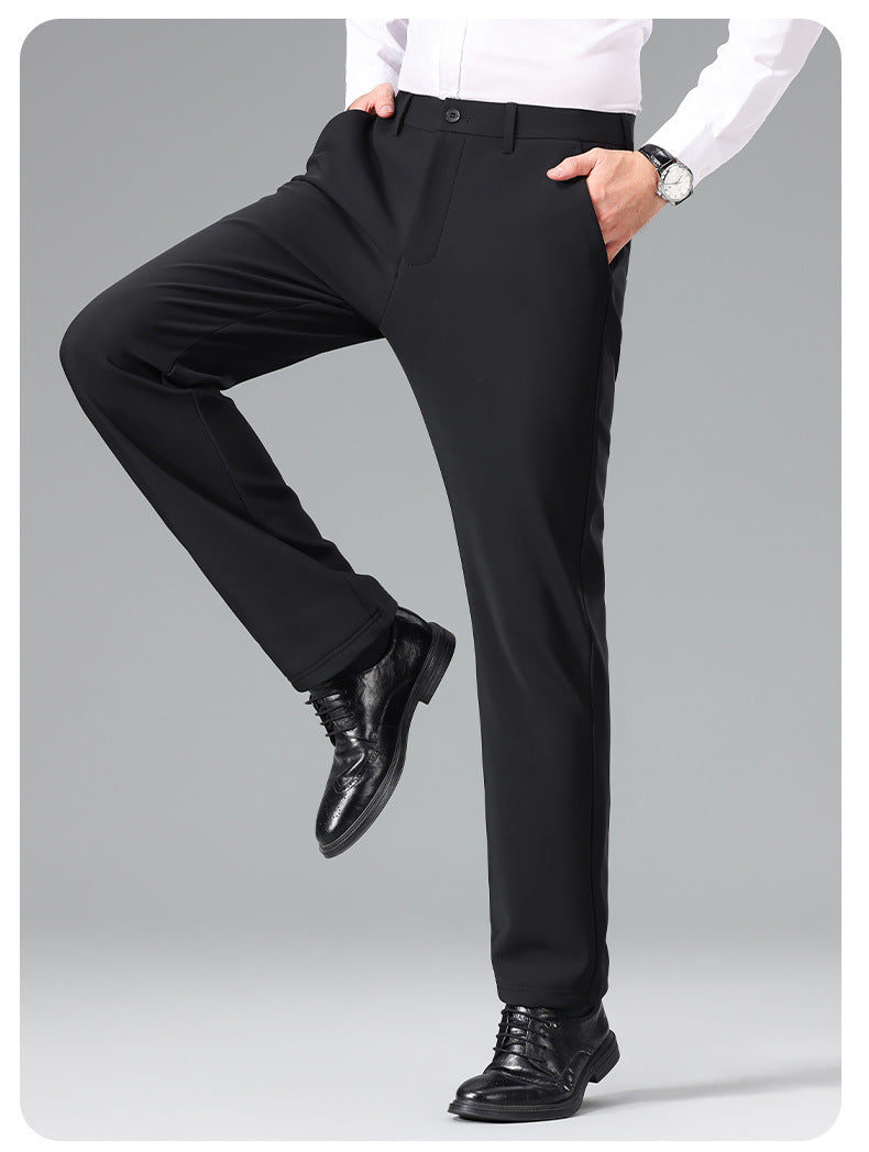 Herren Schlanke Business‑Stretchhose mit Bügelfalte und Komfortbund Drune