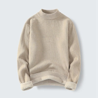 Damen Feinstrick-Mockneck-Pullover mit wärmendem Fleece-Innenfutter und umgeschlagenen Teddy-Bündchen Drune